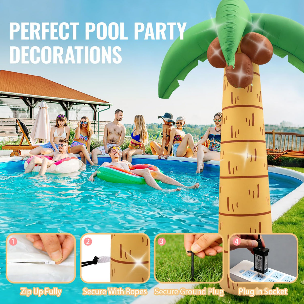 LOVTILAK outdoor palm tree installation kit ready for setup
