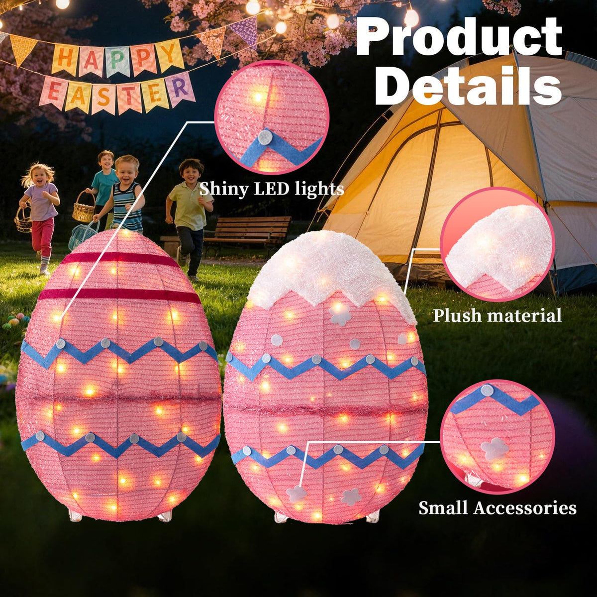 LOVTILAK plug-in power easter lights provide steady illumination