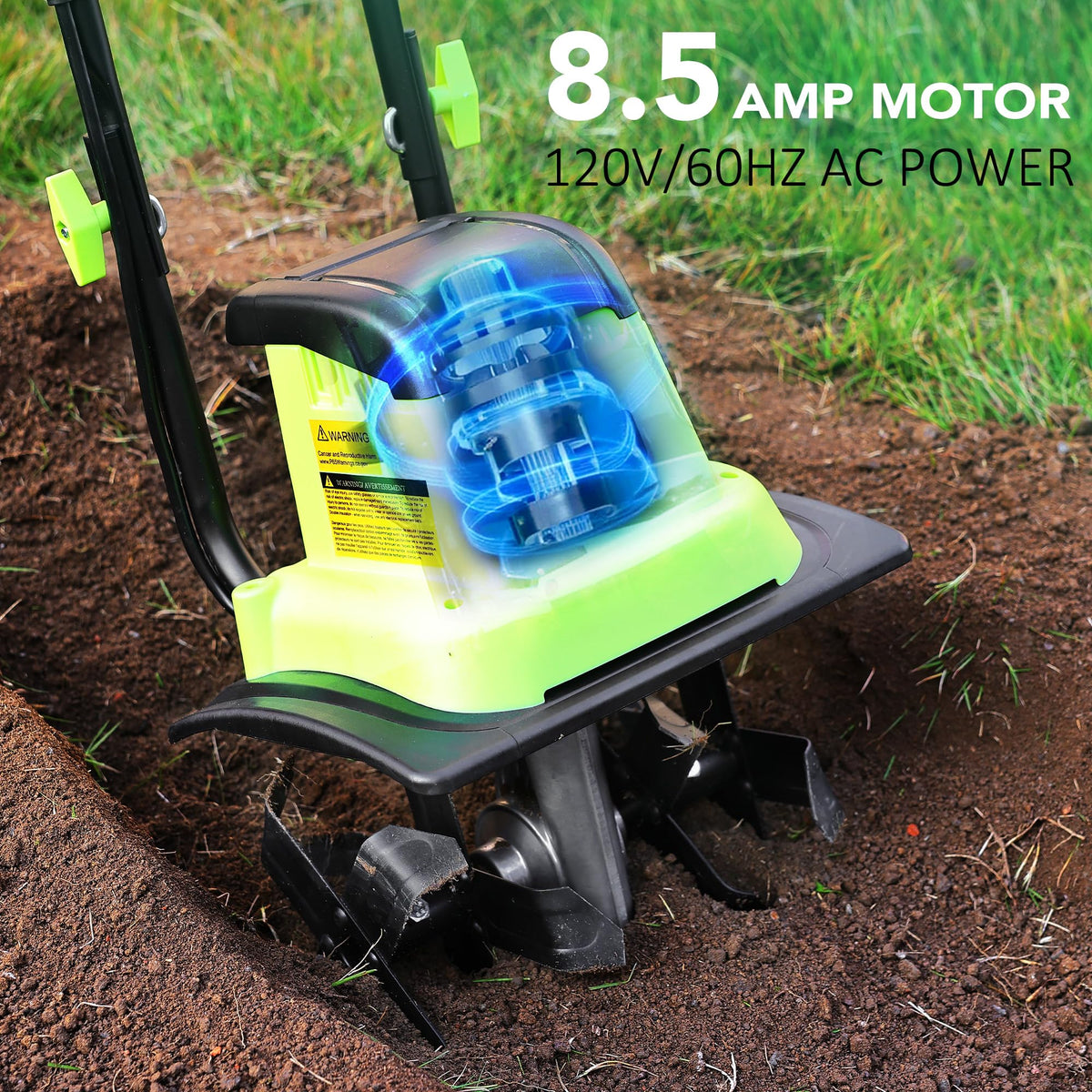 LOVTILLER lightweight design makes extended tilling easier and more maneuverable.