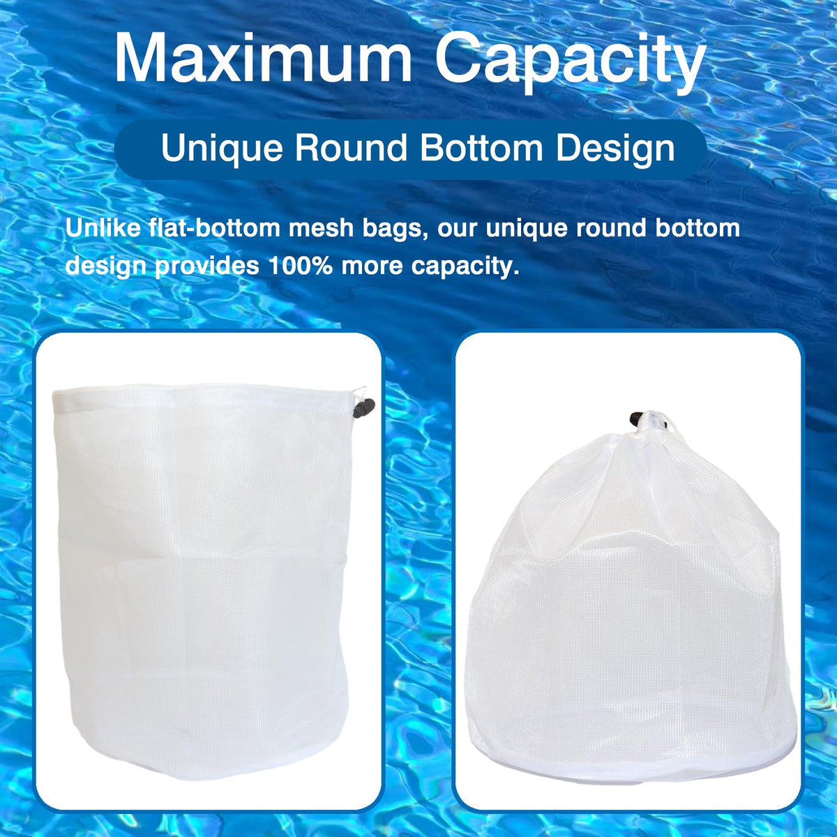 LOVUFIR large capacity mesh bag traps leaves and debris efficiently.