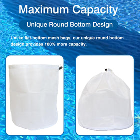 LOVUFIR large capacity mesh bag traps leaves and debris efficiently.
