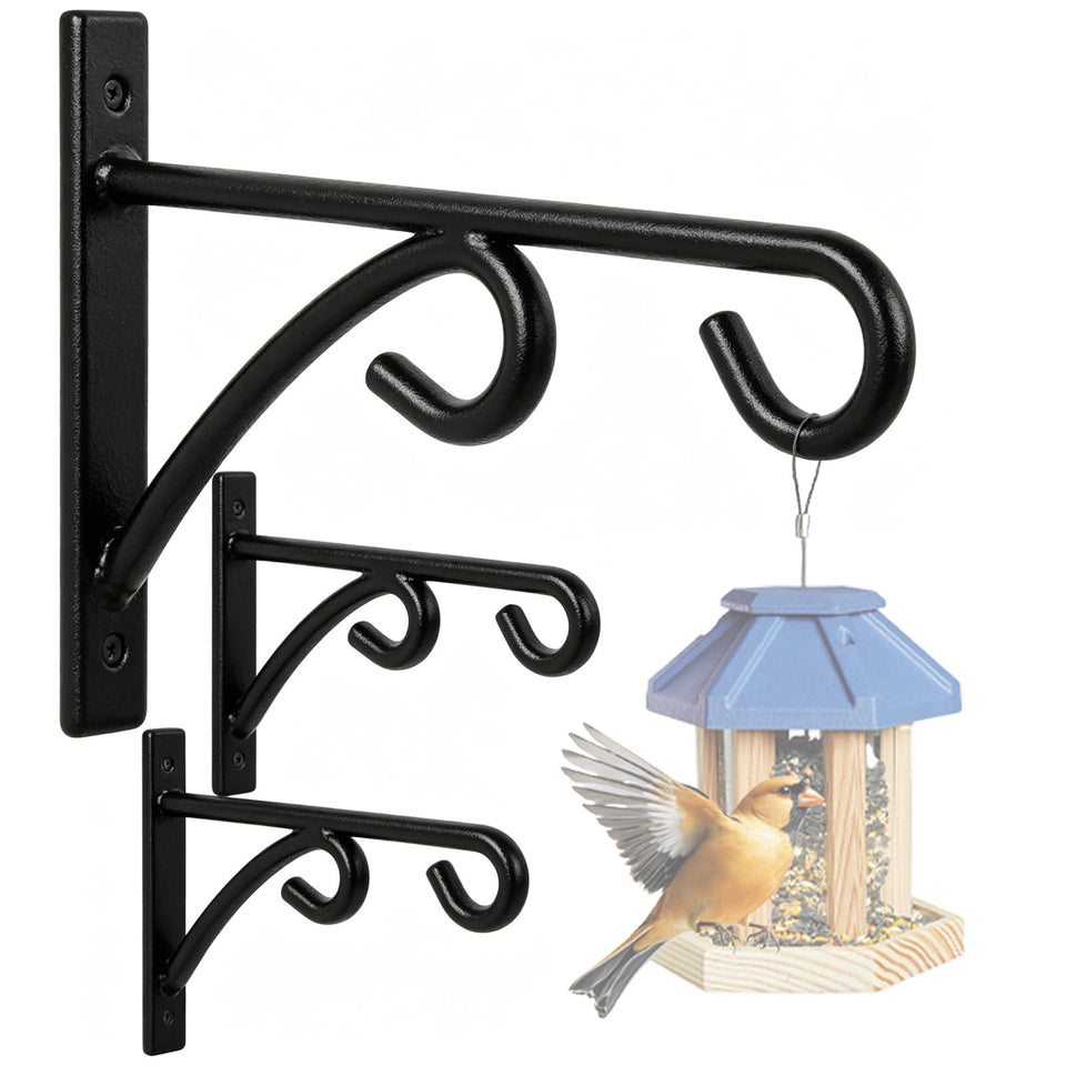 LOVYNO outdoor bird feeder hanger 8-inch, sturdy load capacity for bird feeders and flower pots.