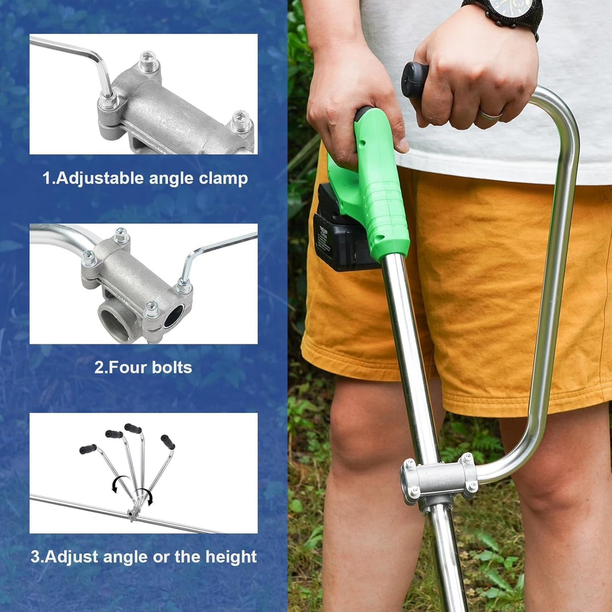 LOVYNO weed eater handle easy installation on trimmer shaft saves time.