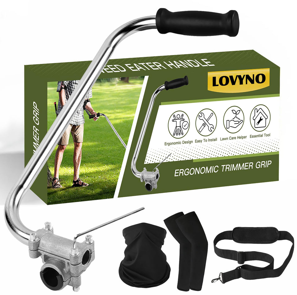 LOVYNO weed eater handle with ergonomic grip supports comfortable upright trimming.