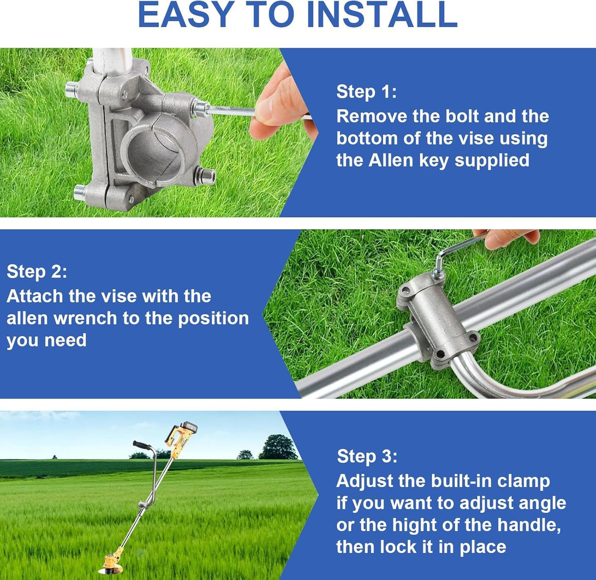LOVYNO weed eater handle suits most trimmers for gardens and edging.