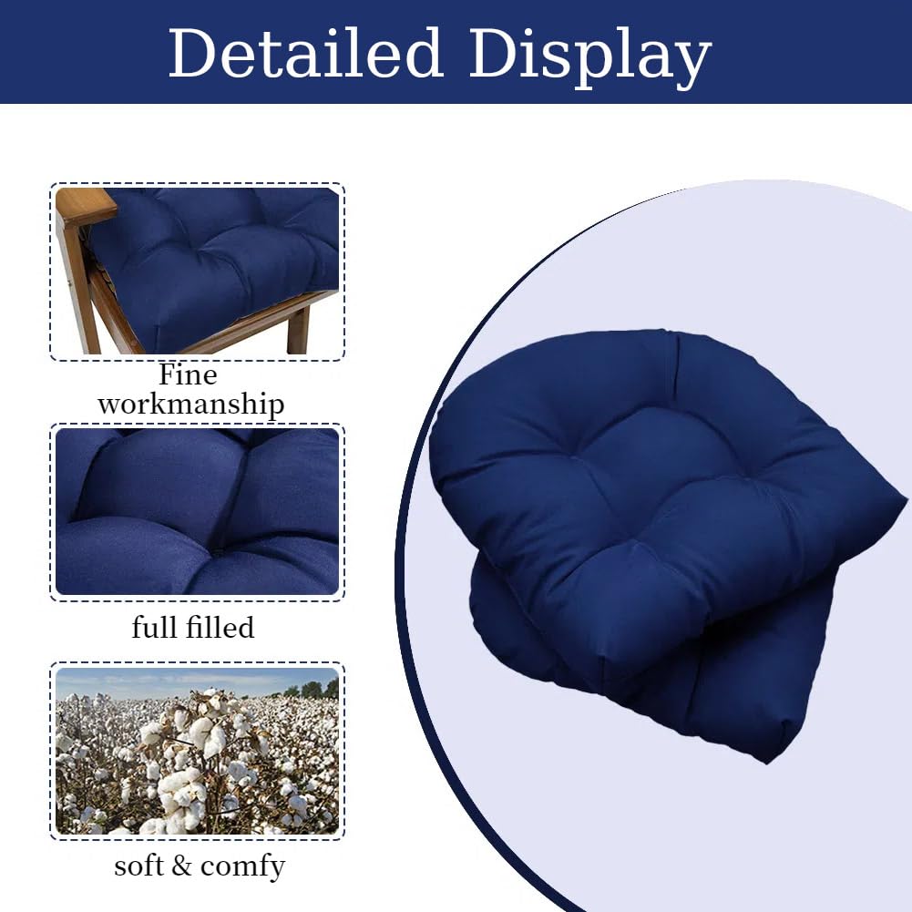 LOWEMN navy patio cushions shown on outdoor chair for patio styling.