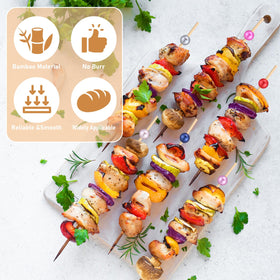LOYIM bamboo skewers for appetizers long 8 inches holding cheese and fruit