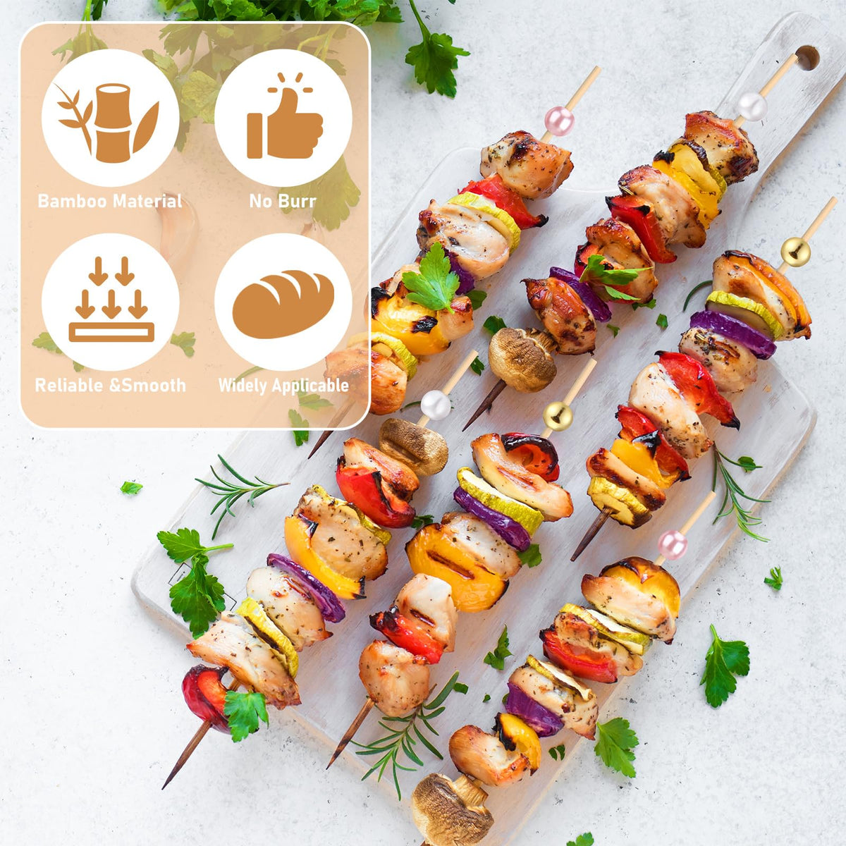 LOYIM colorful pearl toothpicks ideal for appetizers and garnished drinks at events.