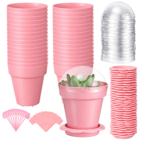 LOYIM cupcake pots with humidity domes for seed starting and easy observation