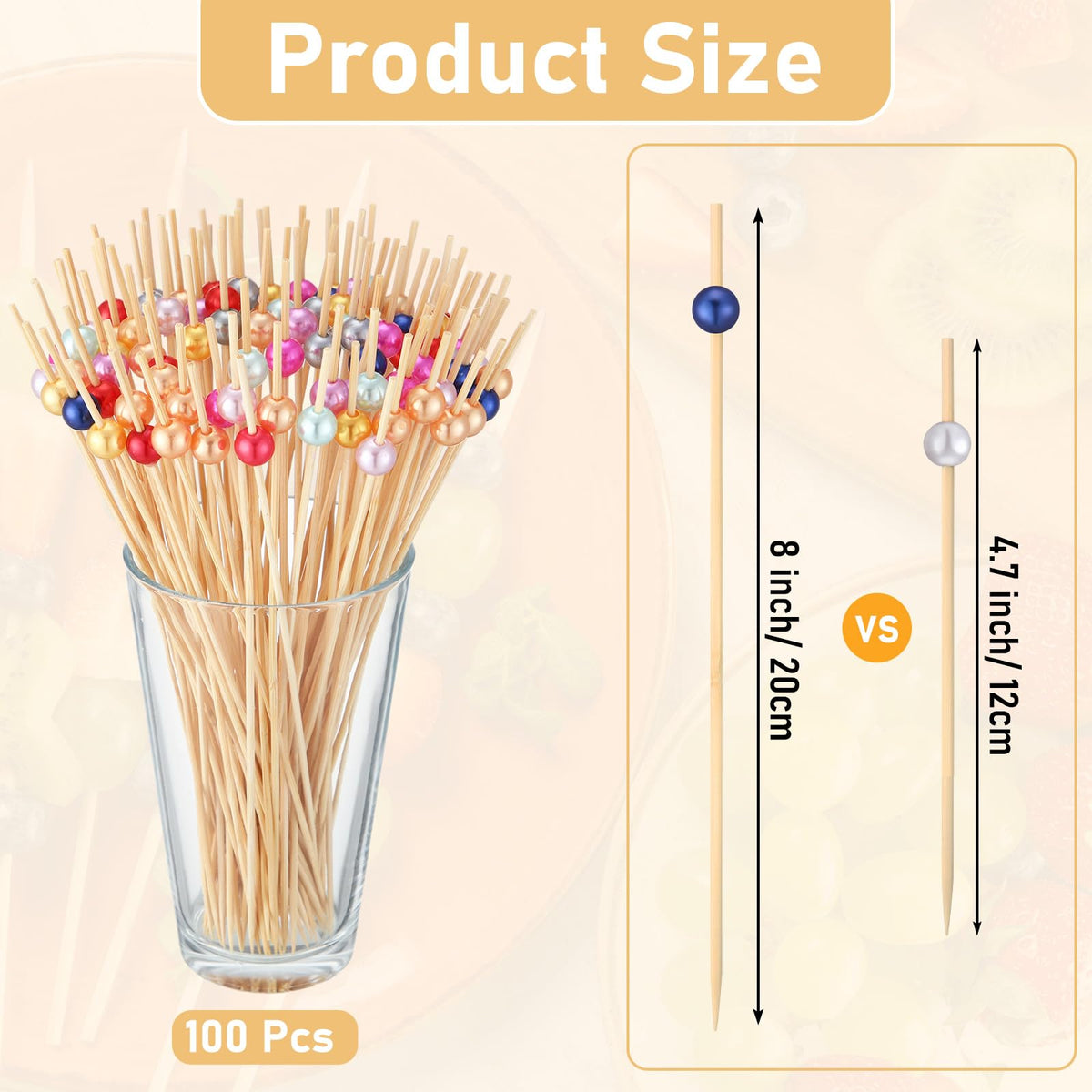 LOYIM fancy toothpicks in gold, white, and pink pearl for appetizers