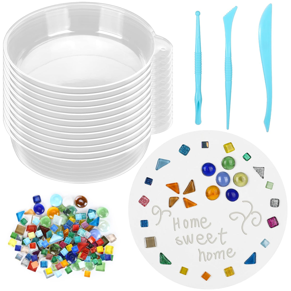LOYIM stepping stone kit round mold 10 inch for durable garden paths