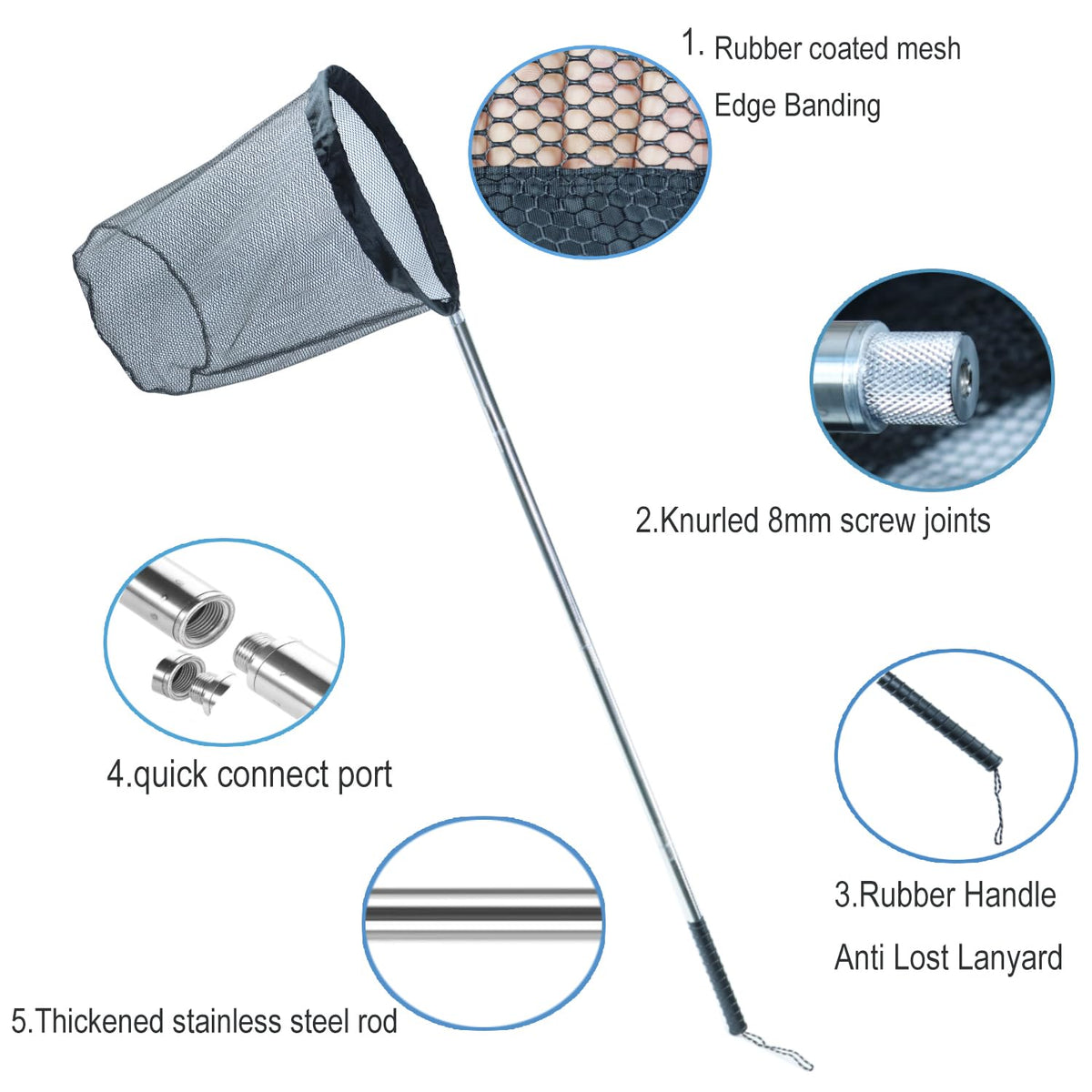 LPEIEB PVC coated glued net for smooth handling and safer capture.