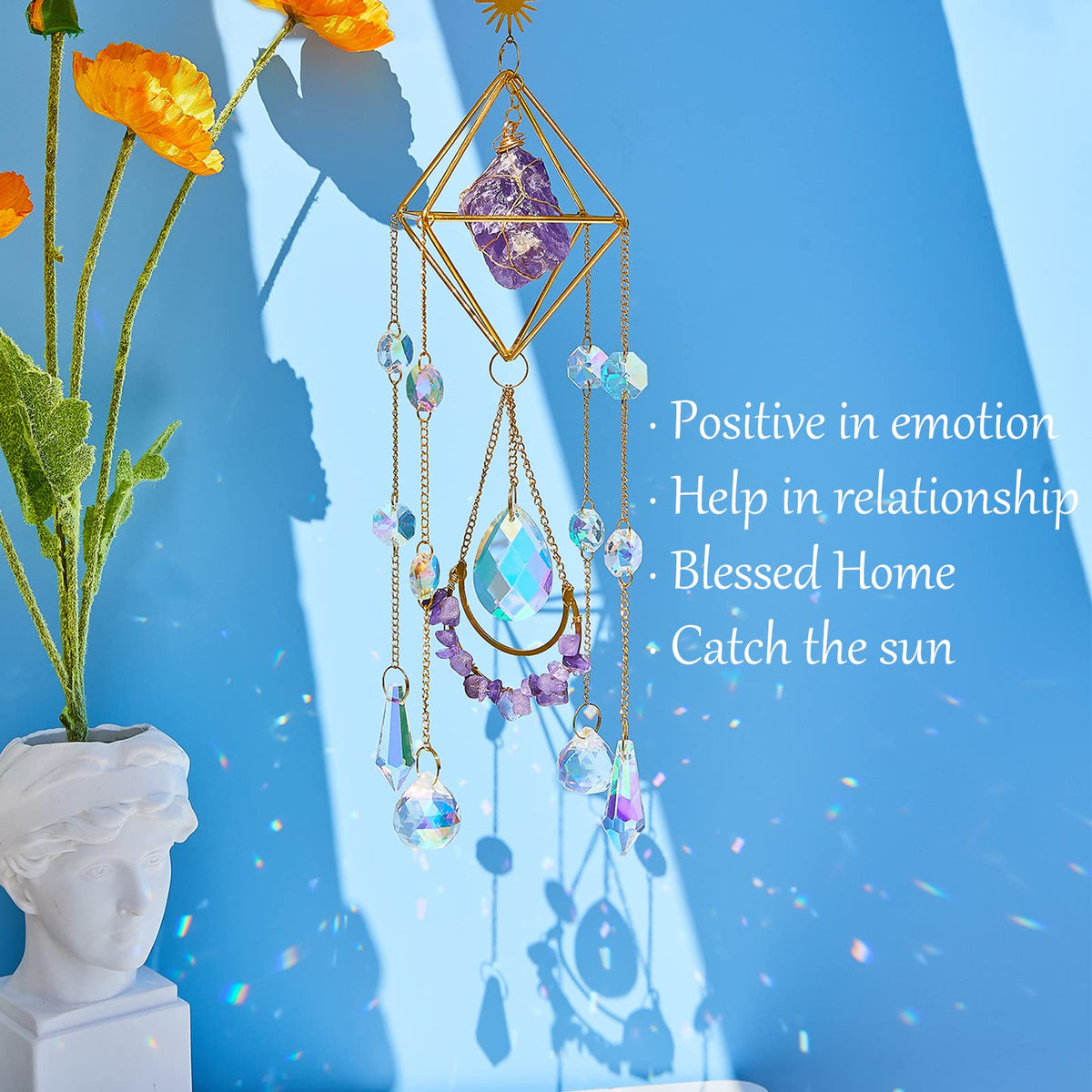 LPKADQA rainbow prisms catch sunlight to brighten spaces daily.