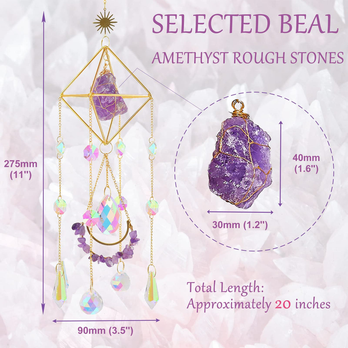 LPKADQA window decor amethyst crystal enhances any room's glow.