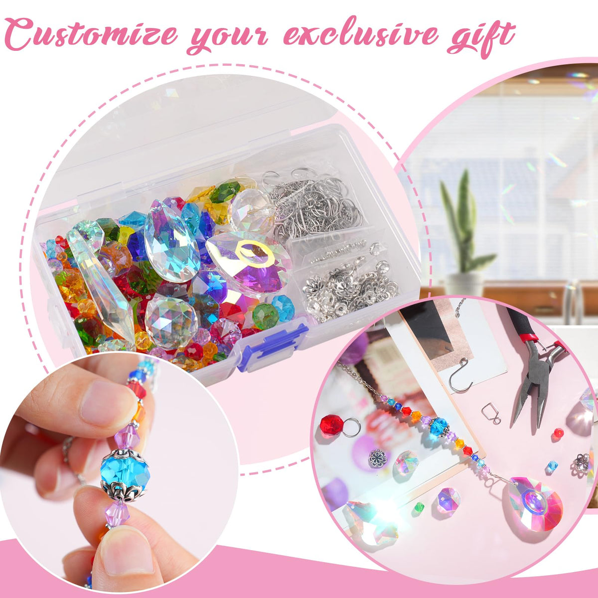 LPKADQA sun catcher in a sunny window for garden and indoor decor