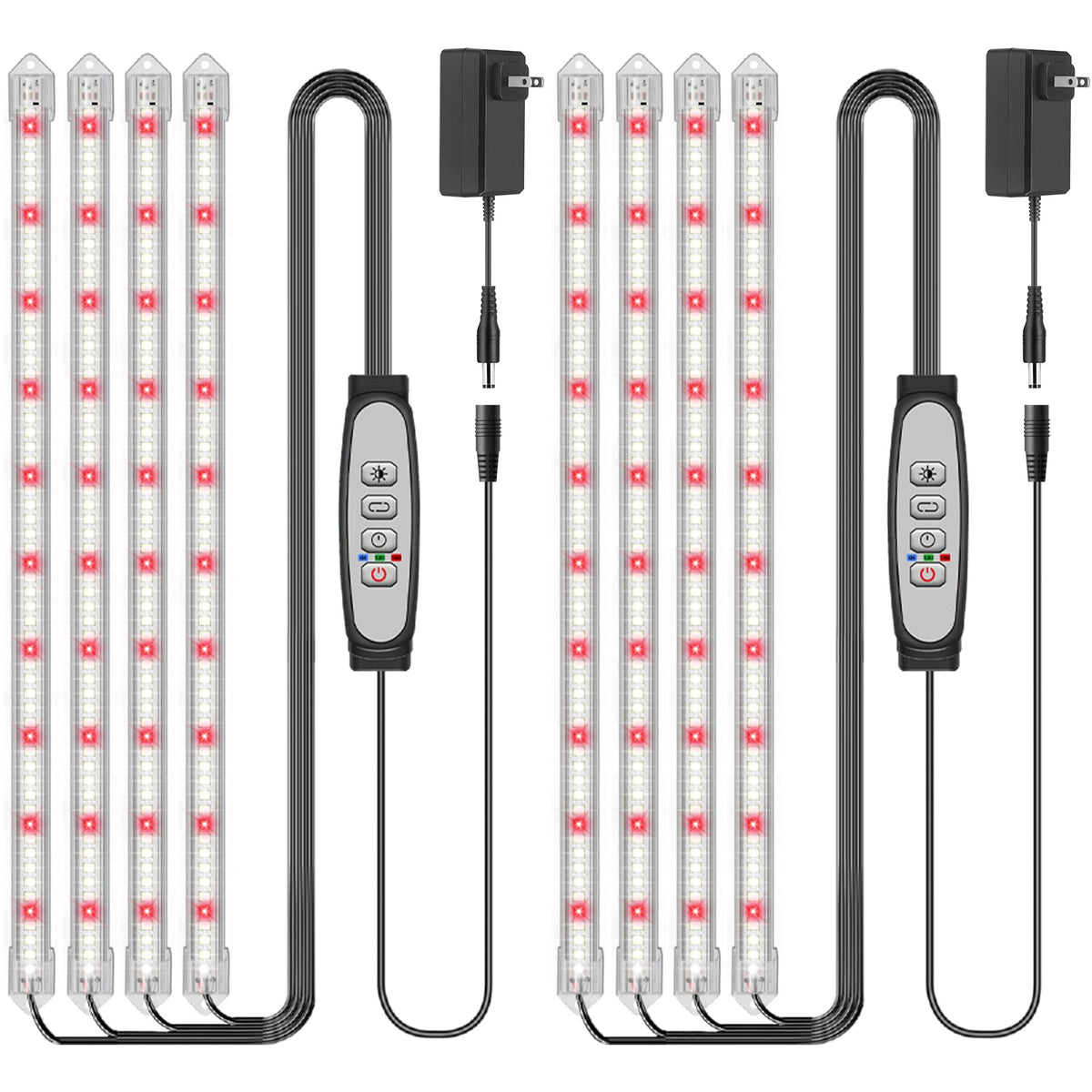 LPMZMBL 4-Bar Grow Light Strip 16-inch boosts indoor plant growth with even light.