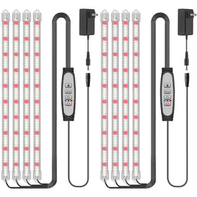LPMZMBL 4-Bar Grow Light Strip 16-inch boosts indoor plant growth with even light.
