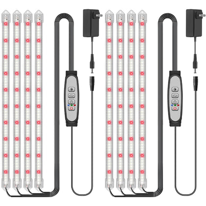 LPMZMBL 4-Bar Grow Light Strip 16-inch boosts indoor plant growth with even light.