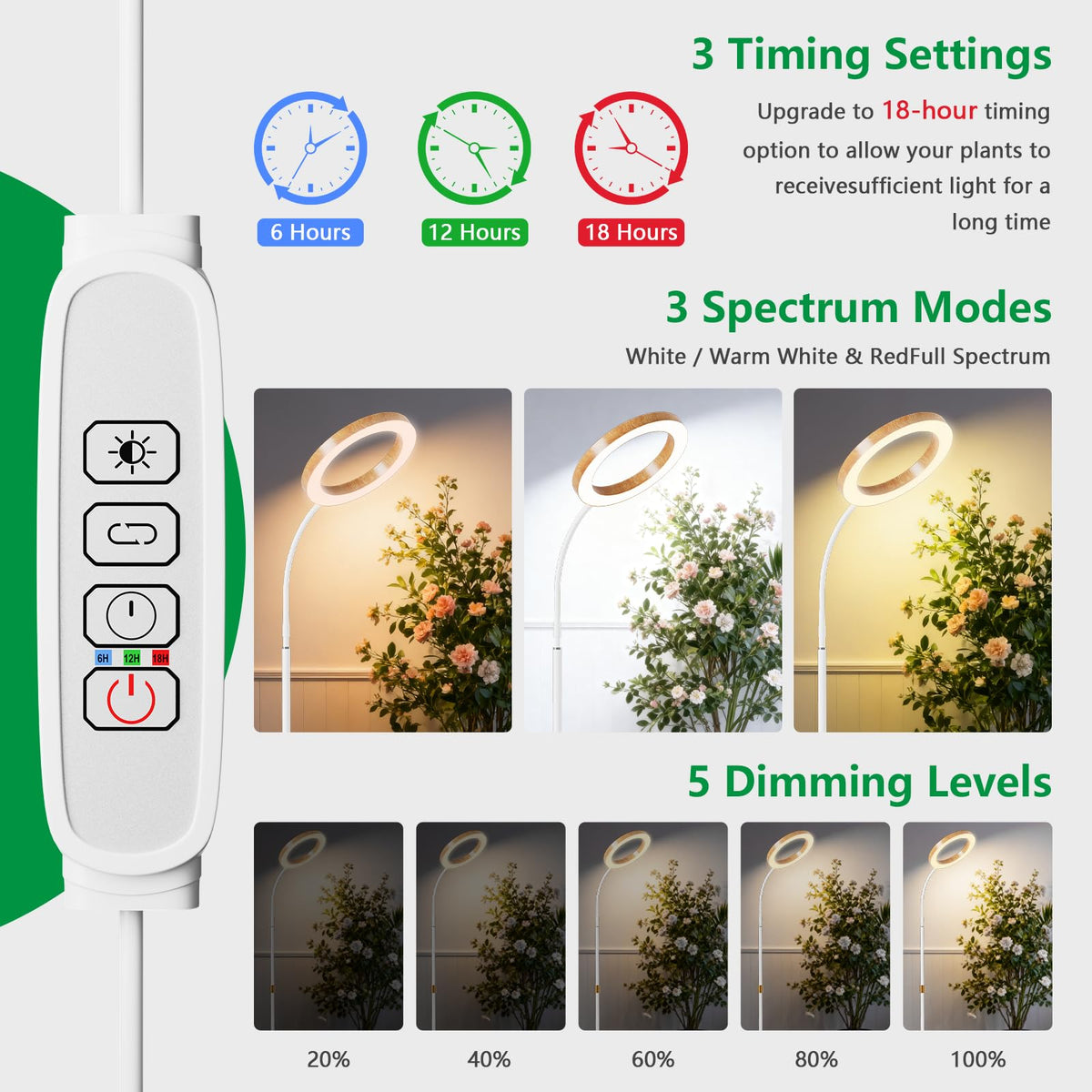 LPMZMBL Height-adjustable stand from 16.5 to 68 inches for tall plants.