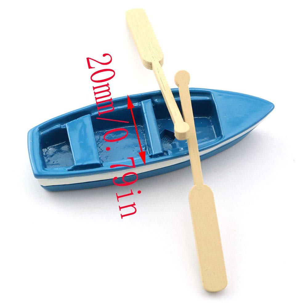 LQ Industrial blue canoe model suitable for cake toppers and mini scenes