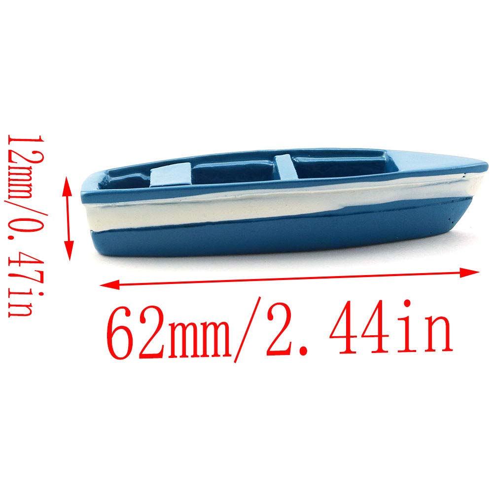LQ Industrial blue rowboat side view enhances dollhouse displays