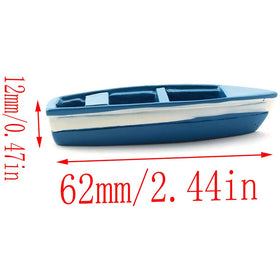 LQ Industrial blue rowboat side view enhances dollhouse displays