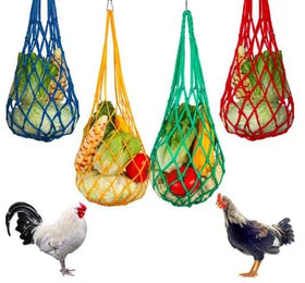 LqIan chicken vegetable string bag red holding fresh fruit for hens.