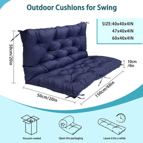 LQQSDPJ swing cushion 47x40 with backrest for relaxed lounging.
