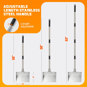 LQWY four-in-one tool demonstrates rake, scoop, sift, and scraper in action