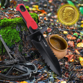 Compact portable shovel for gardening, treasure hunting, and digging.
