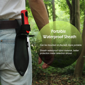 High-density nylon sheath with belt loop for easy carry.