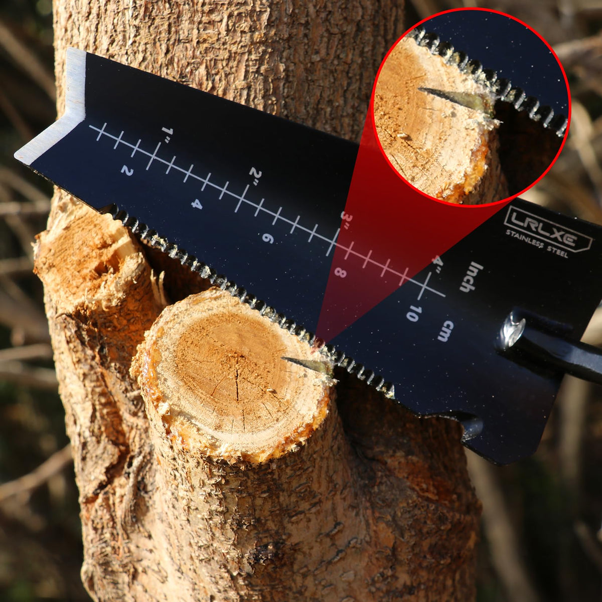 LRLXE shovel shows depth markings to check soil depth during planting