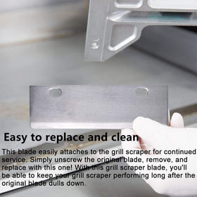 LRui heavy-duty grill scraper blade cleans tough residue on griddles