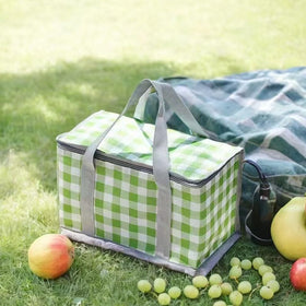 LRUUIDDE insulated picnic bag folded for compact storage and quick packing.