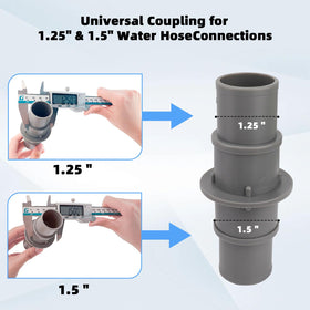 LRWZOV pool hose adapter uses corrosion-resistant plastic and rustproof clamps for durable pool setup.