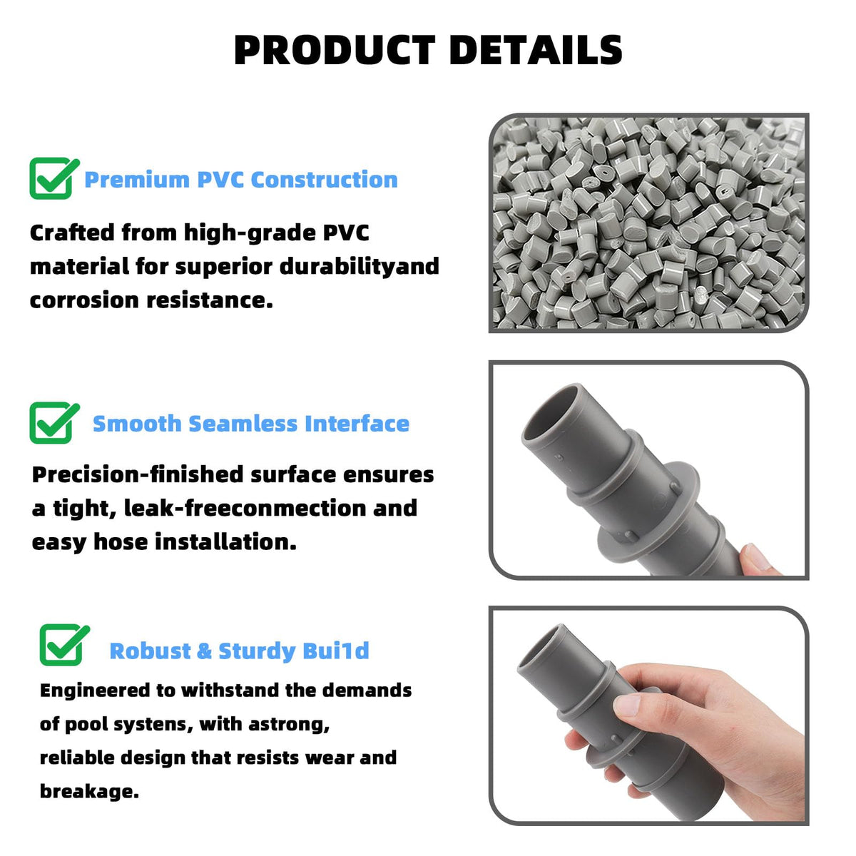 LRWZOV pool hose adapter helps reduce leakage and maintenance time across multiple brands.