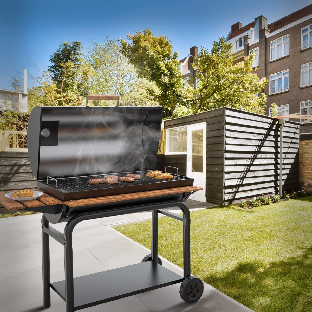 LS'BABQ ash pan keeps ash contained for a cleaner grill