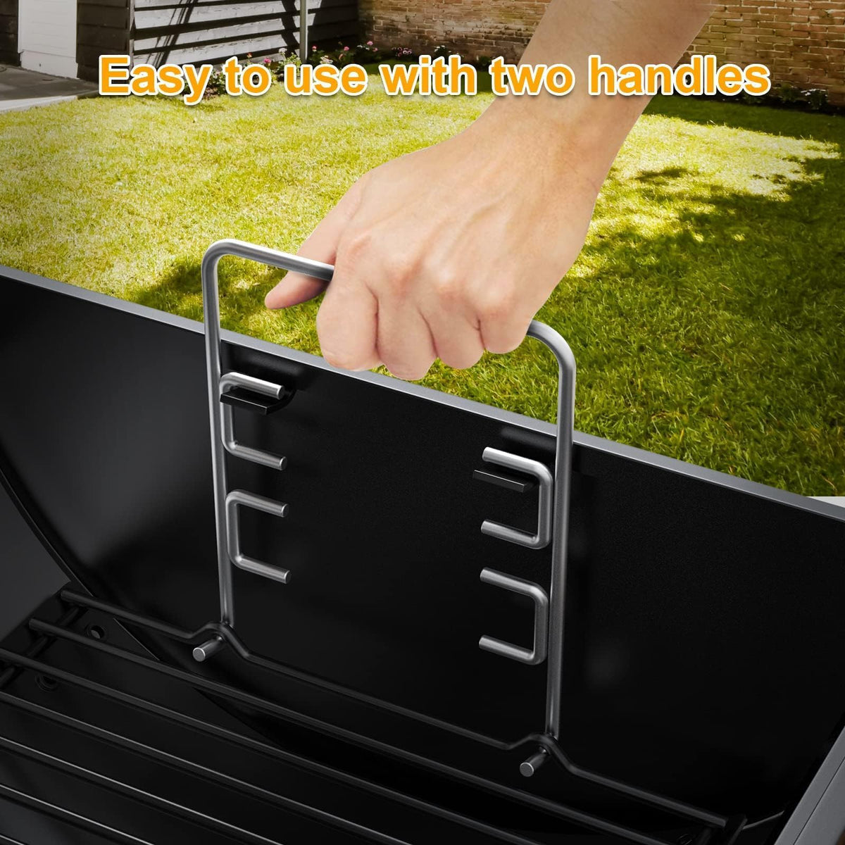 LS'BABQ 23–34 inch ash pan with 13 inch width for flexible sizing