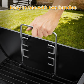 LS'BABQ 23–34 inch ash pan with 13 inch width for flexible sizing