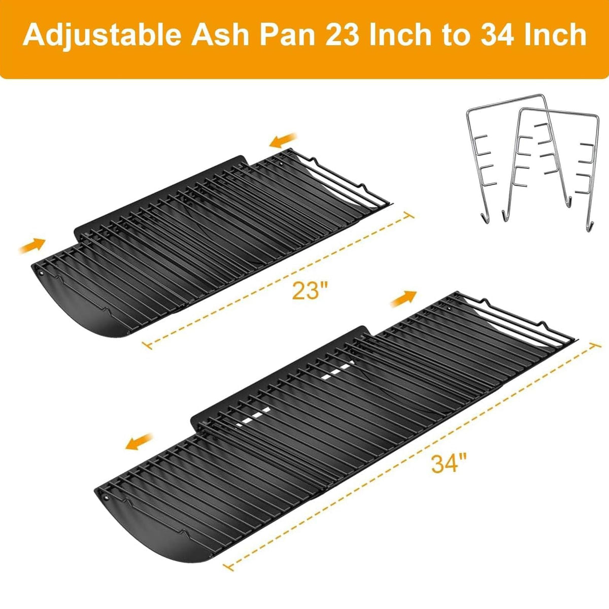 LS'BABQ fire grate hanger 2pc secures grates during fuel changes
