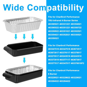 LS'BABQ grease tray fits CharBroil TRU infrared 4 burner grills for cleaner drippings.