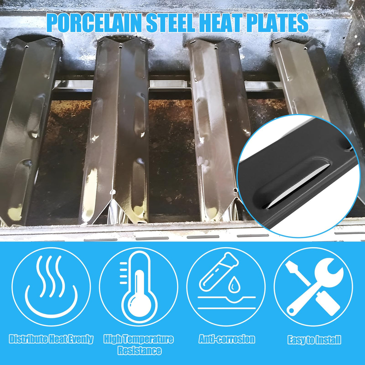 LS'BABQ cast iron grates for Kenmore; reliable heat retention for consistent grilling