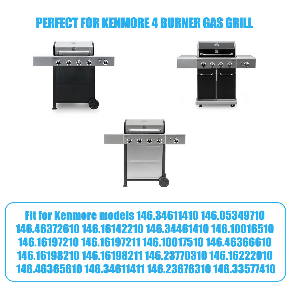 LS'BABQ enamelled porcelain heat plates for Kenmore; rust-resistant and easy to clean