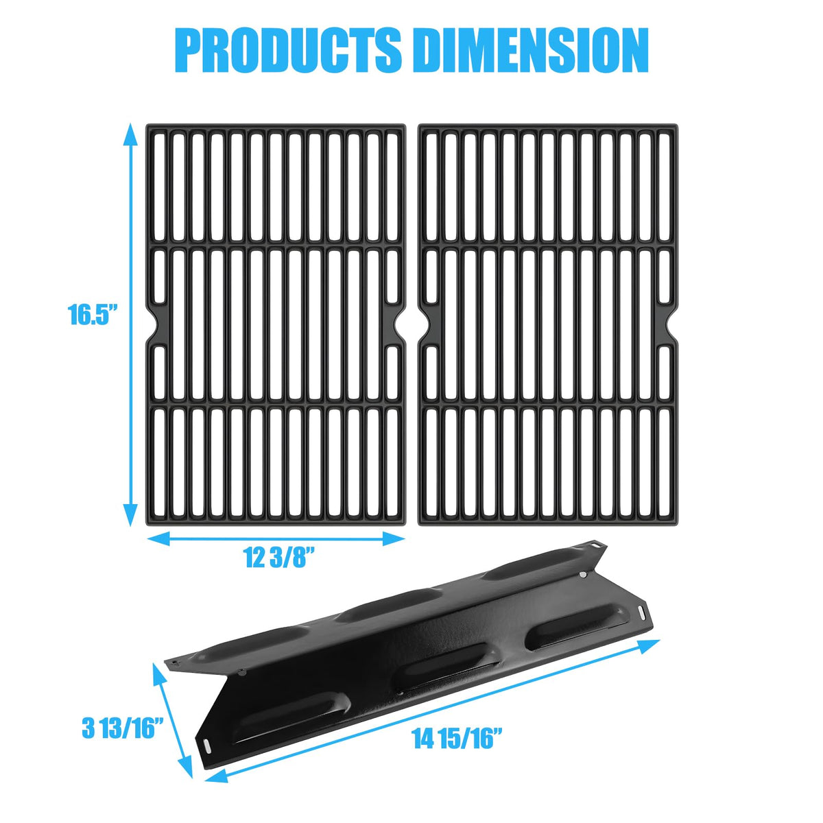 LS'BABQ replacement kit contents for Kenmore includes two grates and two heat plates