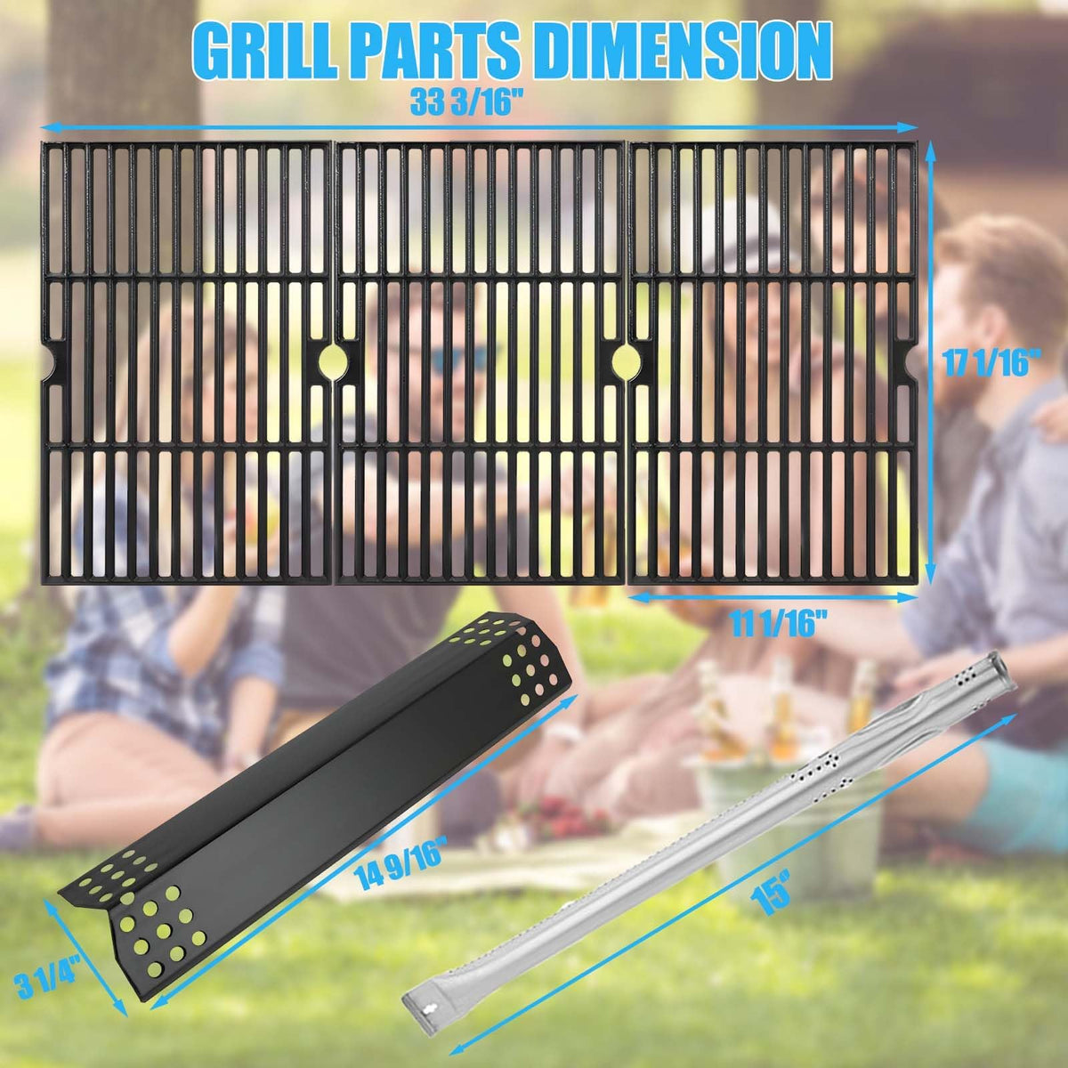 LS'BABQ Nexgrill flame tamers protecting burners and reducing flare-ups