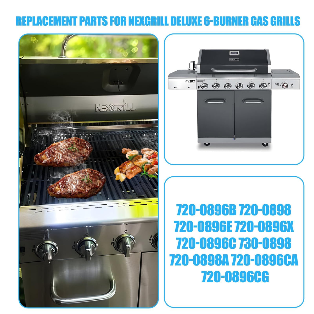 LS'BABQ Nexgrill heat plates in enamelled porcelain for rust resistance