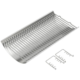 LS'BABQ stainless steel 27-inch ash pan with carry handles for safe ash disposal.