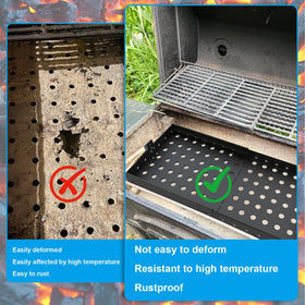LS'BABQ stretchable tray with compatibility for barrel-offset smokers, boosts versatility.
