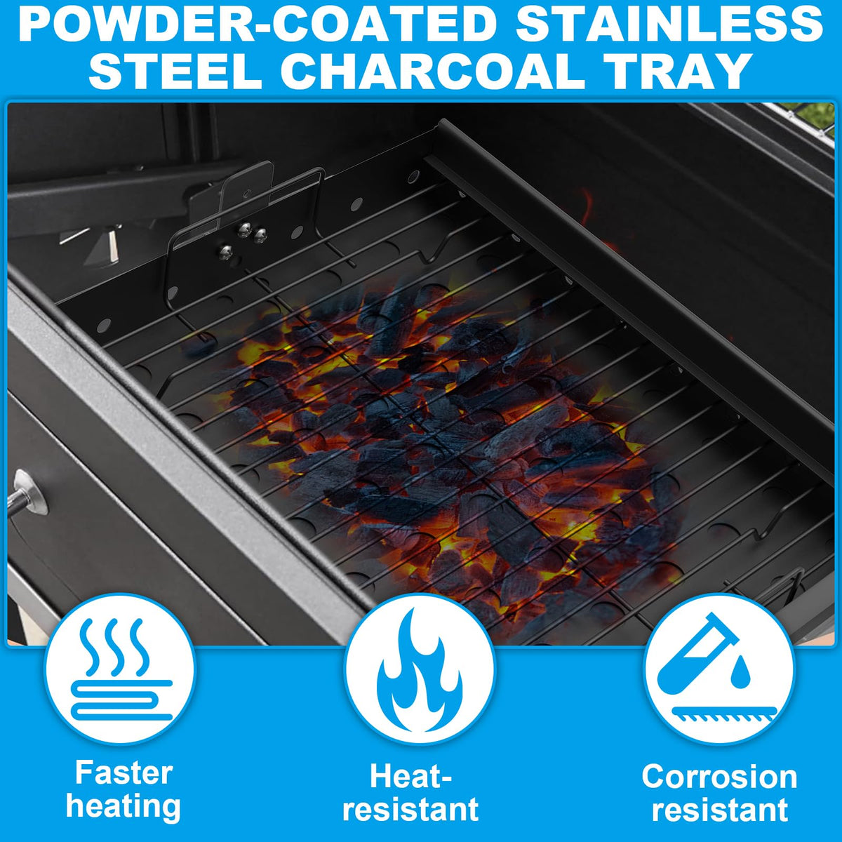 LS'BABQ tray for Smoke Hollow 47183T-21 family, easy ash outlet for quick cleanup.