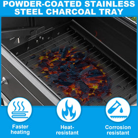 LS'BABQ tray for Smoke Hollow 47183T-21 family, easy ash outlet for quick cleanup.